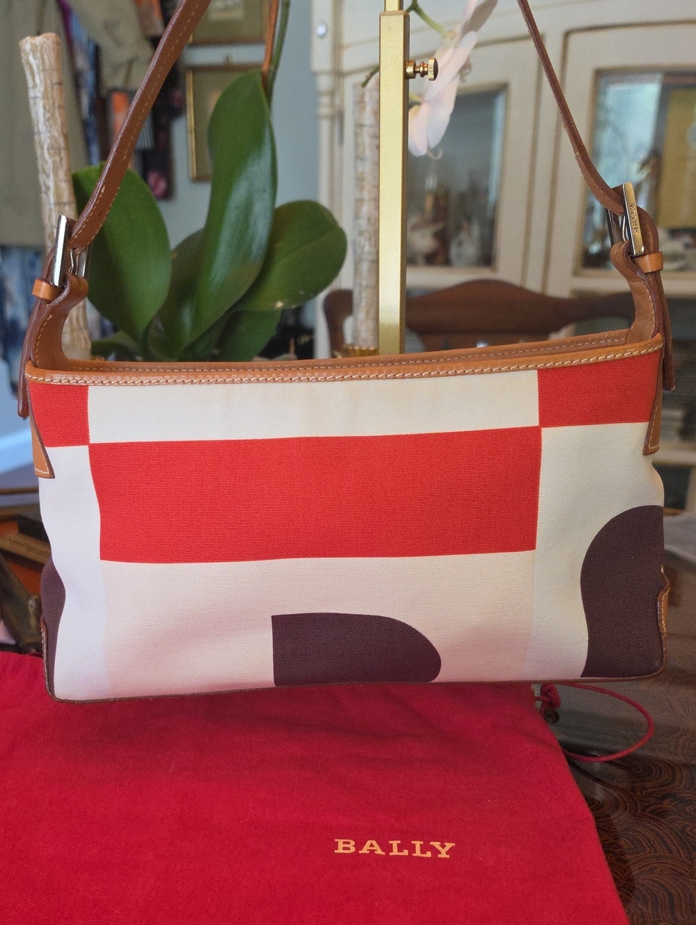 Vintage Bally Canvas Shoulder Bag